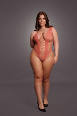 Teddy met V hals - Sunset Glow Plus Size