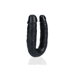 U-vormige dubbele dildo 12.7 cm - Zwart