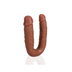 U-vormige dubbele dildo 12.7 cm - Bruin