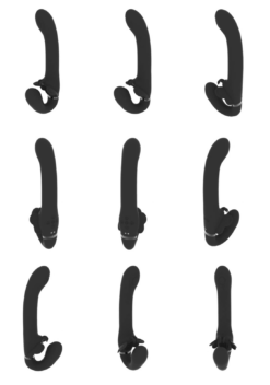 Satu - Pulse-Wave en Vibrerende Strapless Strapon - Zwart