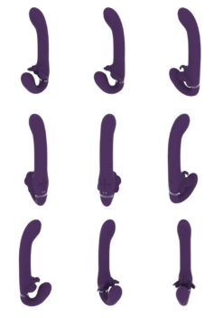 Satu - Pulse-Wave en Vibrerende Strapless Strapon - Paars