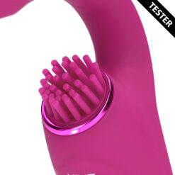 Gen - Drievoudige Motor G-Spot Vibrator met Pulse Wave en Vibrerende Borstels - Roze - Tester