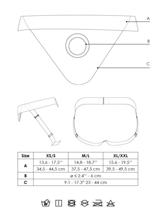 Vibrerende Strap-on Slip open achterkant