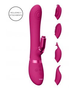 Vive Etsu Luxe Vibrator met verwisselbare clitoris sleeves - Roze