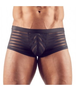 Zwarte semi-transparante herenshort