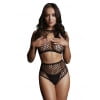 Le Desir - Duo Net Key-Hole Bra Set - Black - One Size