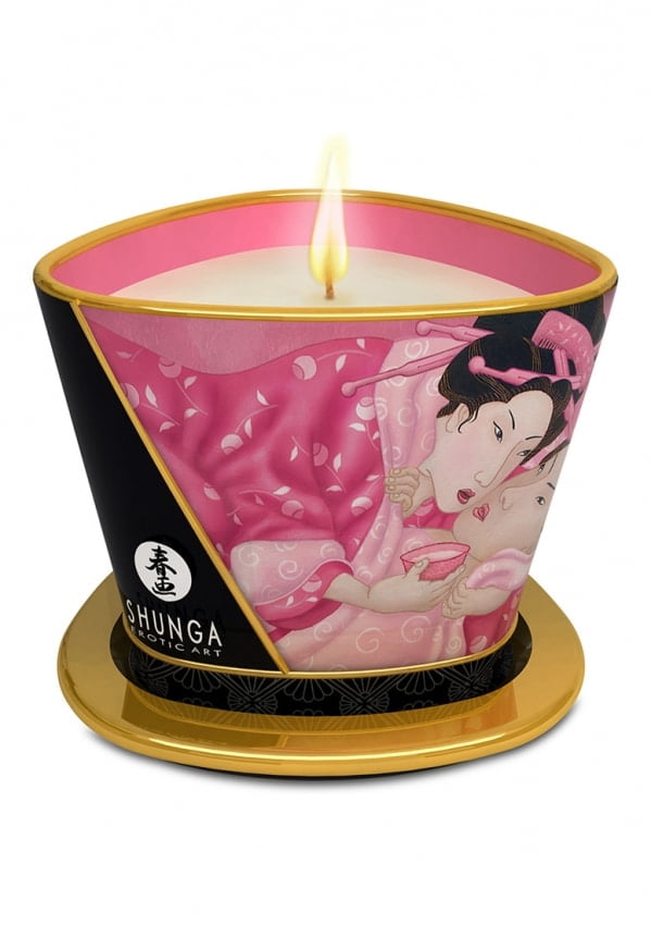 Shunga - Massagekaars Afrodisiac & Rozen